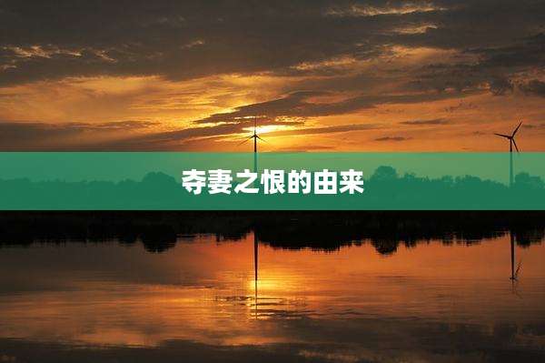 夺妻之恨的由来