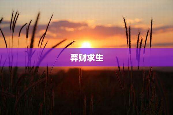 弃财求生