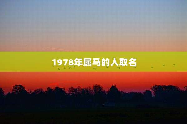 1978年属马的人取名