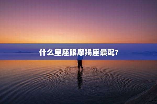 什么星座跟摩羯座最配?