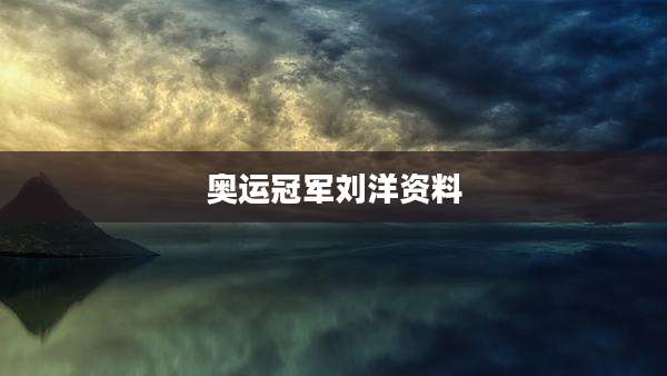 奥运冠军刘洋资料