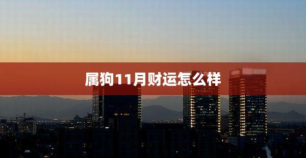 属狗11月财运怎么样