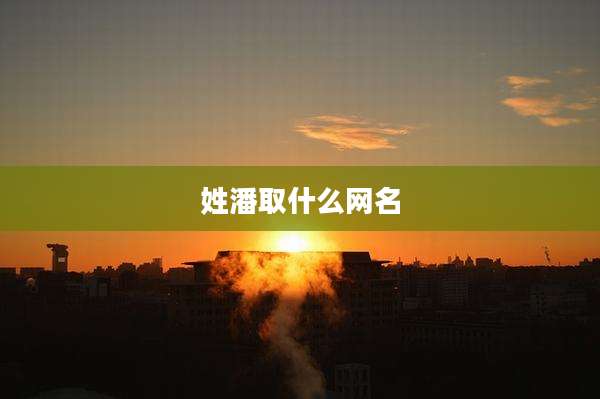 姓潘取什么网名