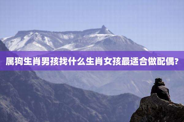 属狗生肖男孩找什么生肖女孩最适合做配偶?