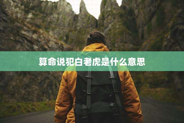 算命说犯白老虎是什么意思