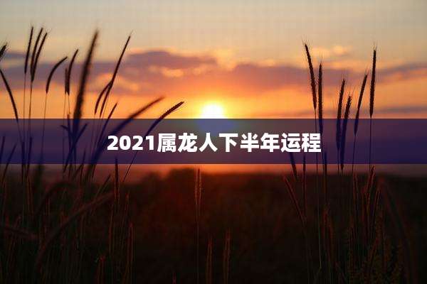 2021属龙人下半年运程