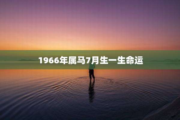 1966年属马7月生一生命运