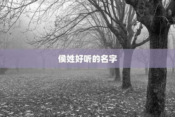 侯姓好听的名字