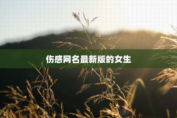 伤感网名最新版的女生