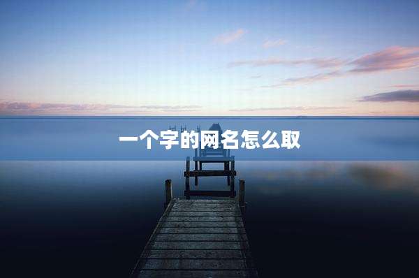 一个字的网名怎么取
