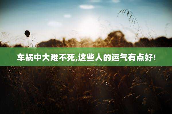 车祸中大难不死,这些人的运气有点好!