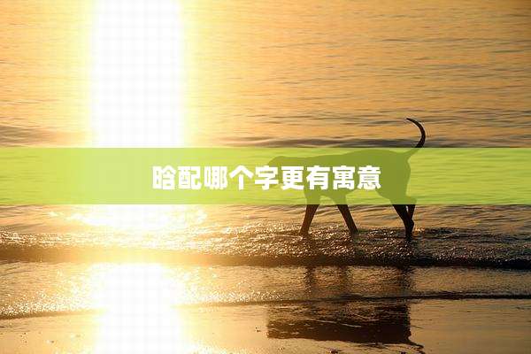 晗配哪个字更有寓意