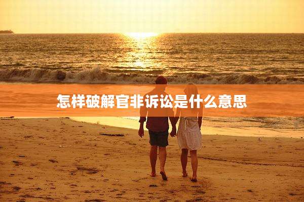 怎样破解官非诉讼是什么意思