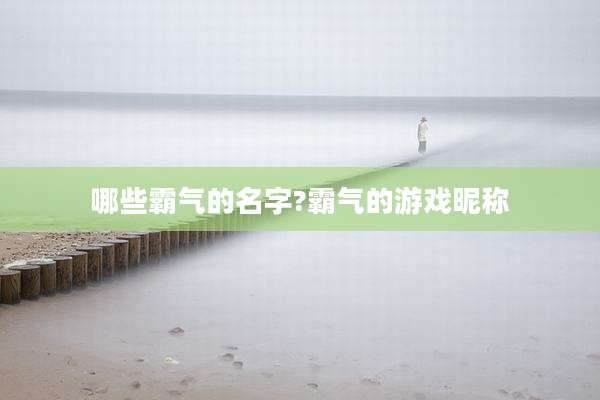 哪些霸气的名字?霸气的游戏昵称