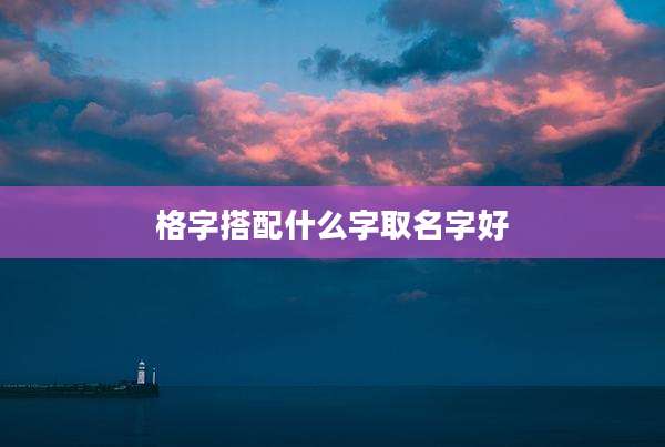 格字搭配什么字取名字好