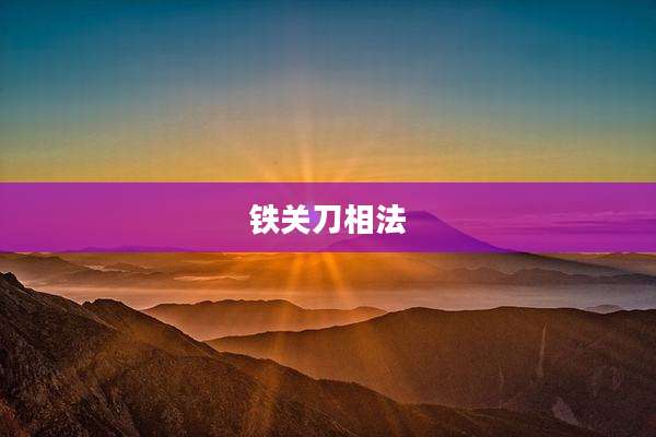 铁关刀相法