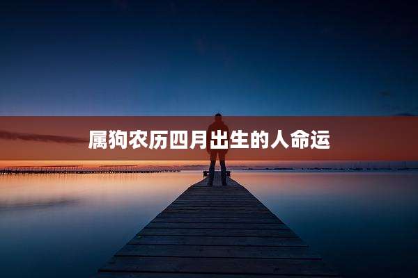 属狗农历四月出生的人命运