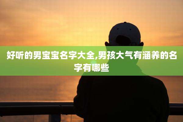 好听的男宝宝名字大全,男孩大气有涵养的名字有哪些