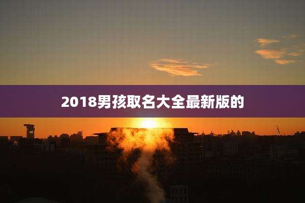 2018男孩取名大全最新版的