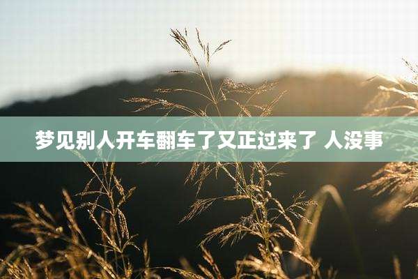 梦见别人开车翻车了又正过来了 人没事