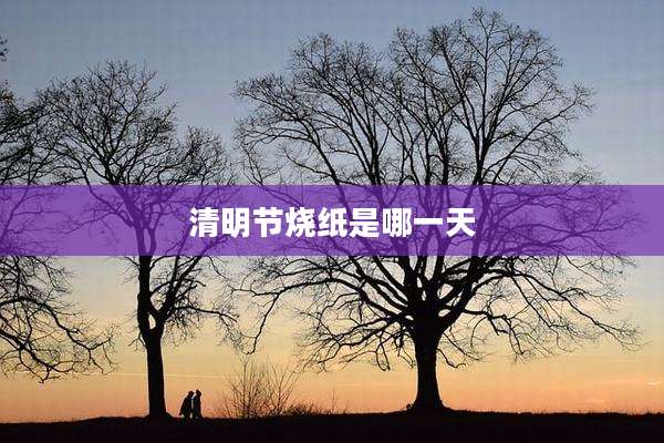 清明节烧纸是哪一天