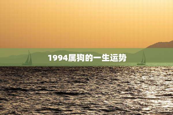 1994属狗的一生运势
