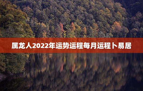 属龙人2022年运势运程每月运程卜易居