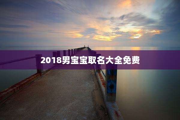 2018男宝宝取名大全免费