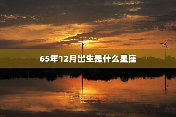 65年12月出生是什么星座