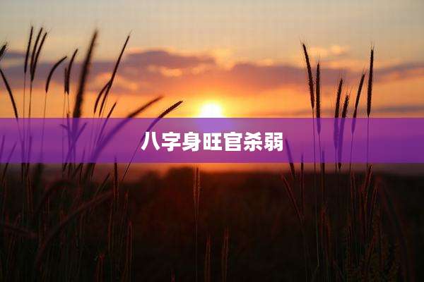 八字身旺官杀弱