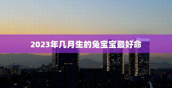 2023年几月生的兔宝宝最好命