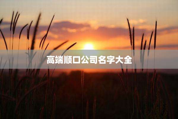 高端顺口公司名字大全