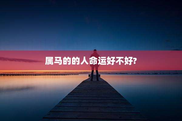 属马的的人命运好不好?