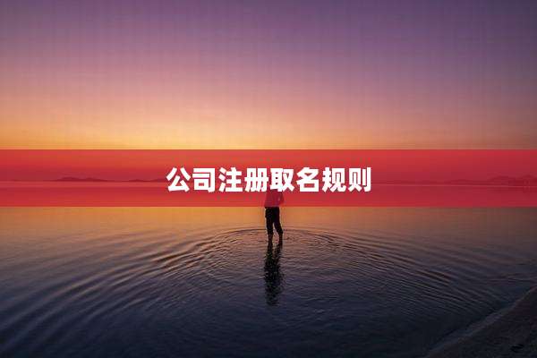 公司注册取名规则