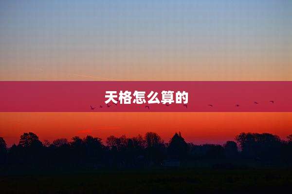 天格怎么算的