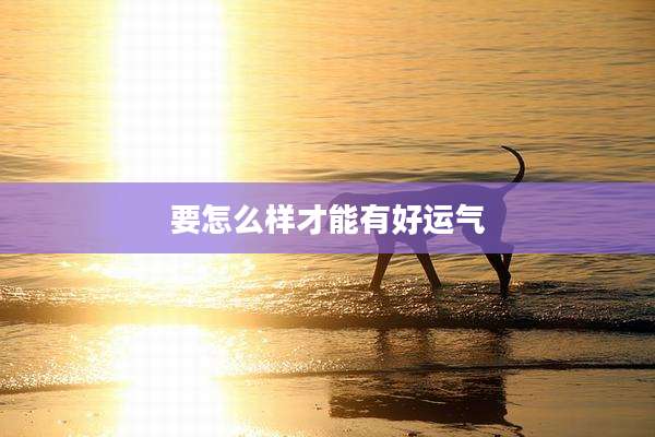 要怎么样才能有好运气