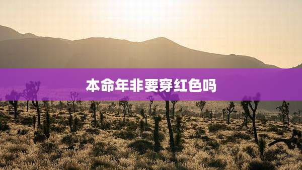 本命年非要穿红色吗