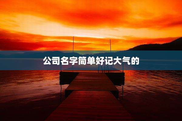 公司名字简单好记大气的