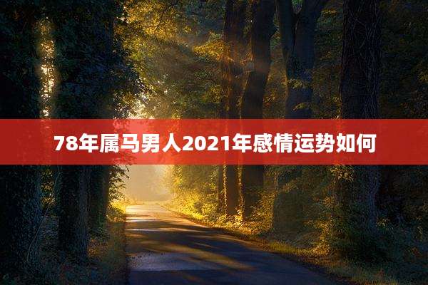 78年属马男人2021年感情运势如何