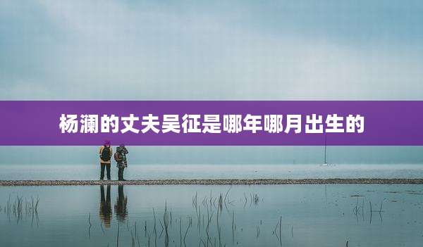 杨澜的丈夫吴征是哪年哪月出生的