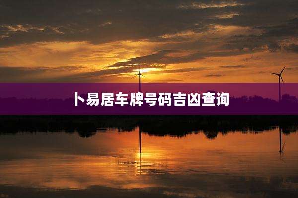 卜易居车牌号码吉凶查询