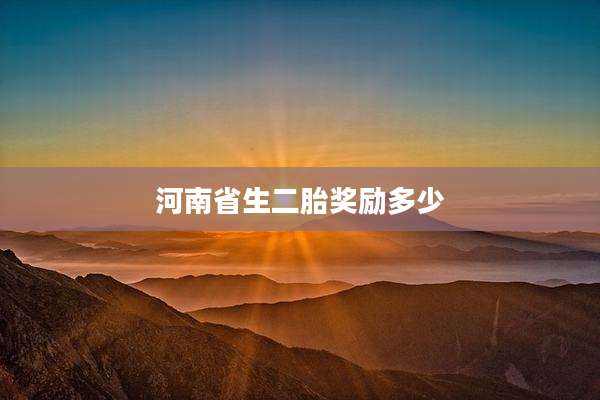 河南省生二胎奖励多少