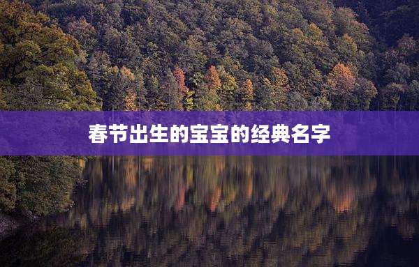 春节出生的宝宝的经典名字
