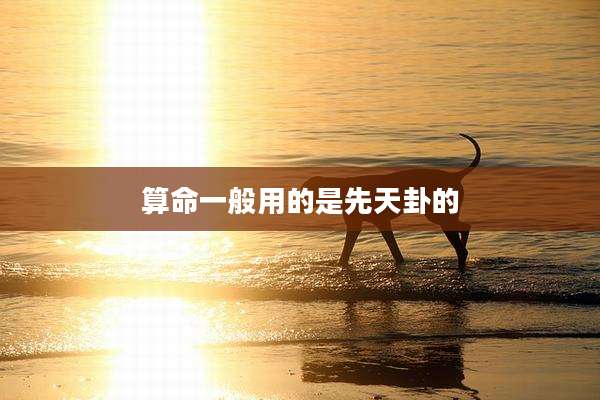 算命一般用的是先天卦的