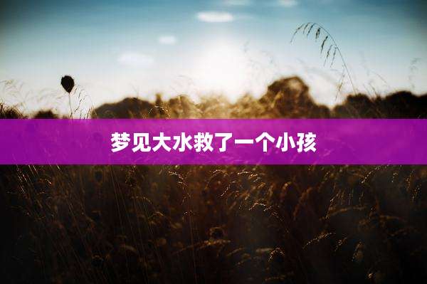 梦见大水救了一个小孩