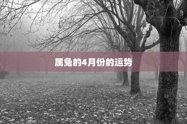 属兔的4月份的运势