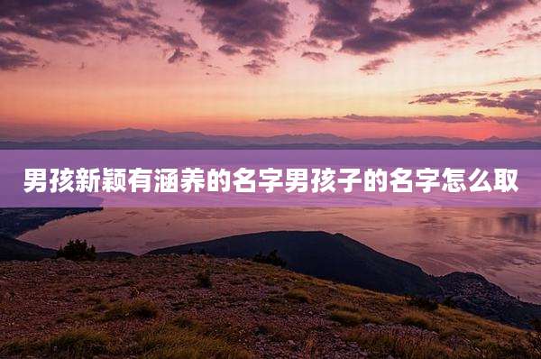 男孩新颖有涵养的名字男孩子的名字怎么取