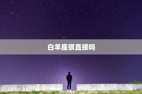 白羊座很直接吗