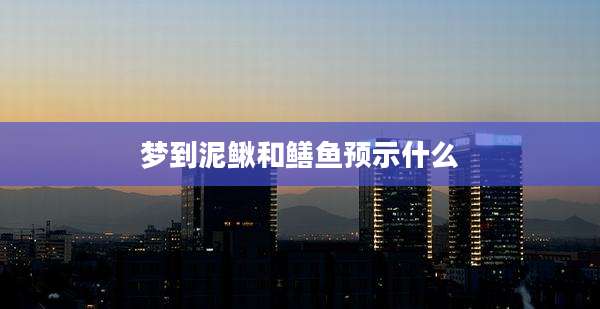 梦到泥鳅和鳝鱼预示什么