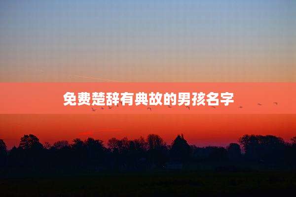 免费楚辞有典故的男孩名字
